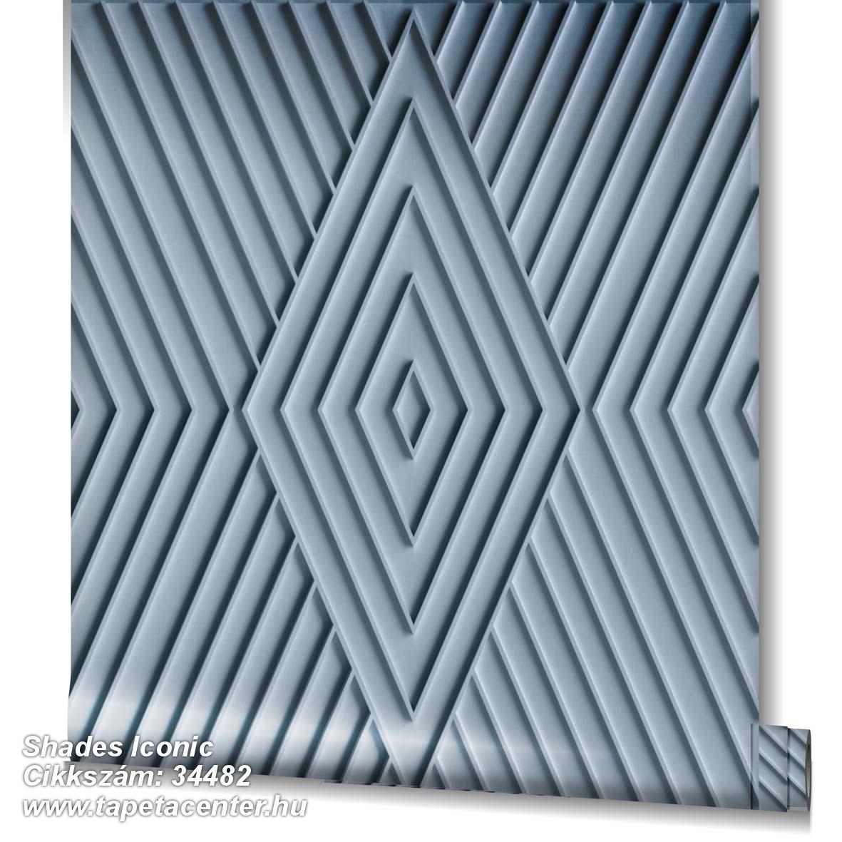 3d hatású,geometriai mintás,kék,lemosható,vlies tapéta 